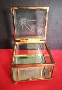 Coffret verre et laiton biseauté