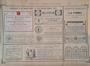 vvCHROMO-LITHOGRAPHIE étiquettes produits pharmaceutiques  N° 140   Authentique planche  Occasion