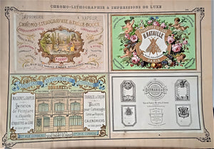 CHROMO-LITHOGRAPHIE IMPRESSION DE LUXE N° 206   Authentique planche  Occasion