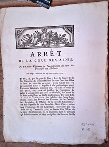 N° B32   Arrêt du Conseil d' Etat du Roi Du 20 Décembre 1786 Règlements privilégiés aux élections 2  Pages   occasion rousseurs