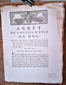 N° B 44 Arrêt du Conseil d' Etat du Roi Du 31 Mars 1786  qui fixe les taxes sur les étoffes  2   Pages   occasion Rousseurs