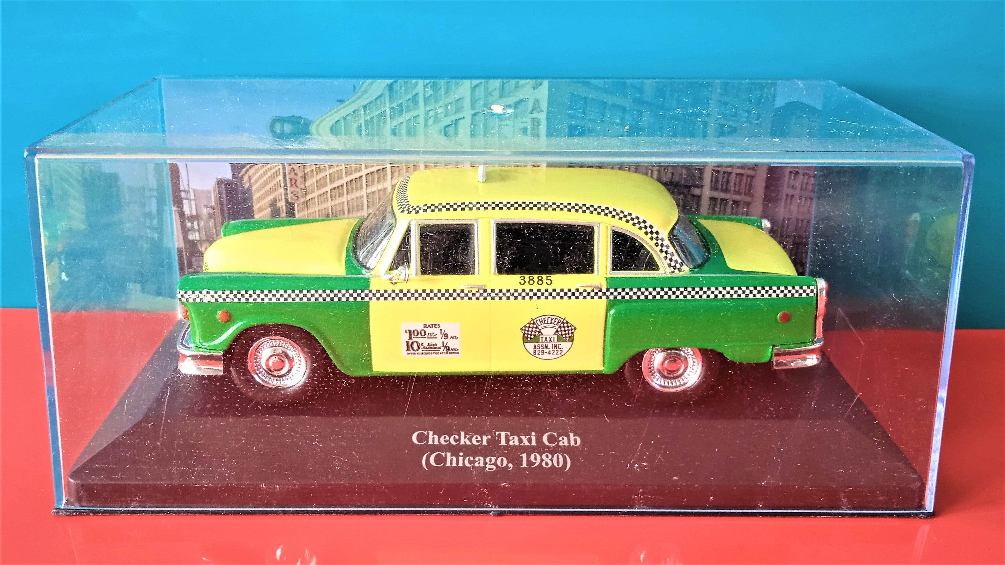 Voiture miniature IXO occasion  1/43 Taxis du monde Checker Taxi Cab ( Chicago 1980)