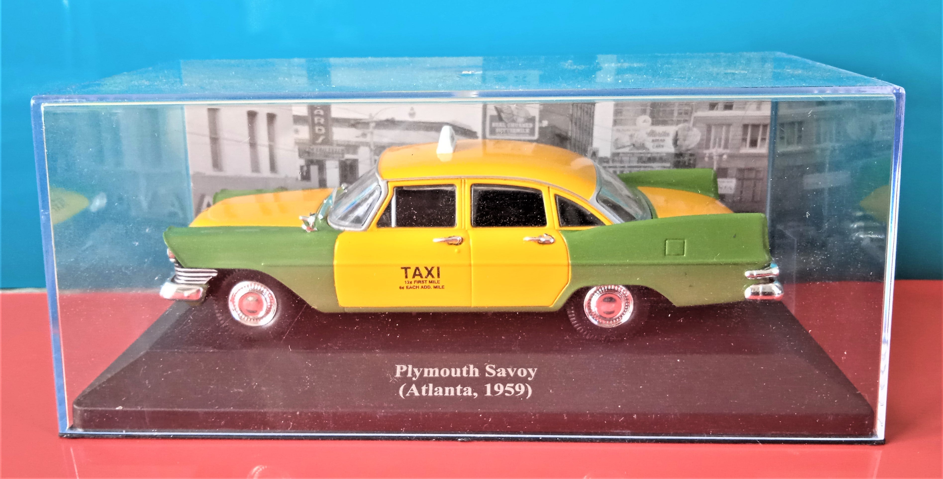 Voiture miniature IXO occasion  1/43 Taxis du monde Plymouth Savoy (Atlanta 1959)