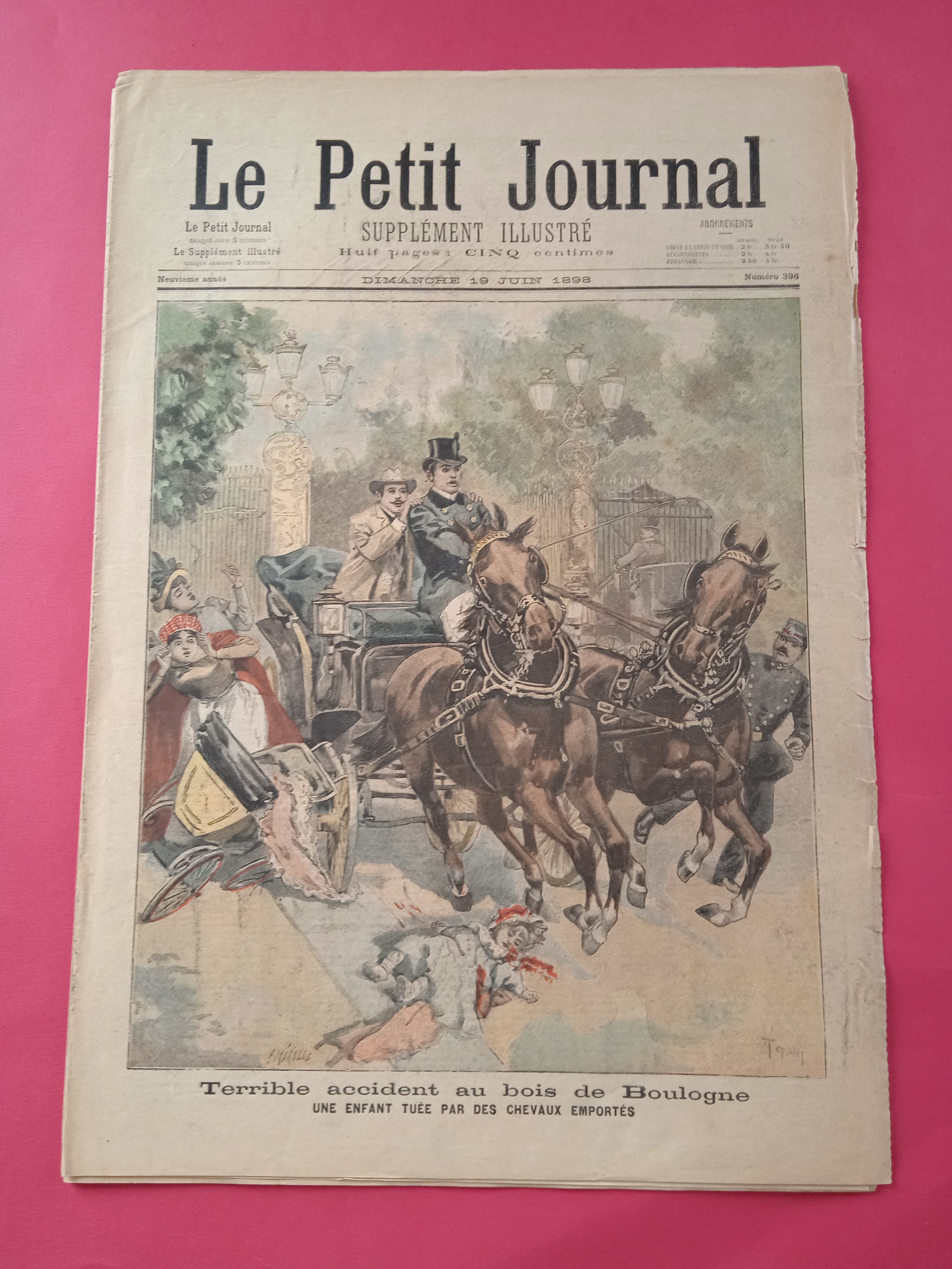 Le petit Journal Supplément illustré du 19 Juin  1898