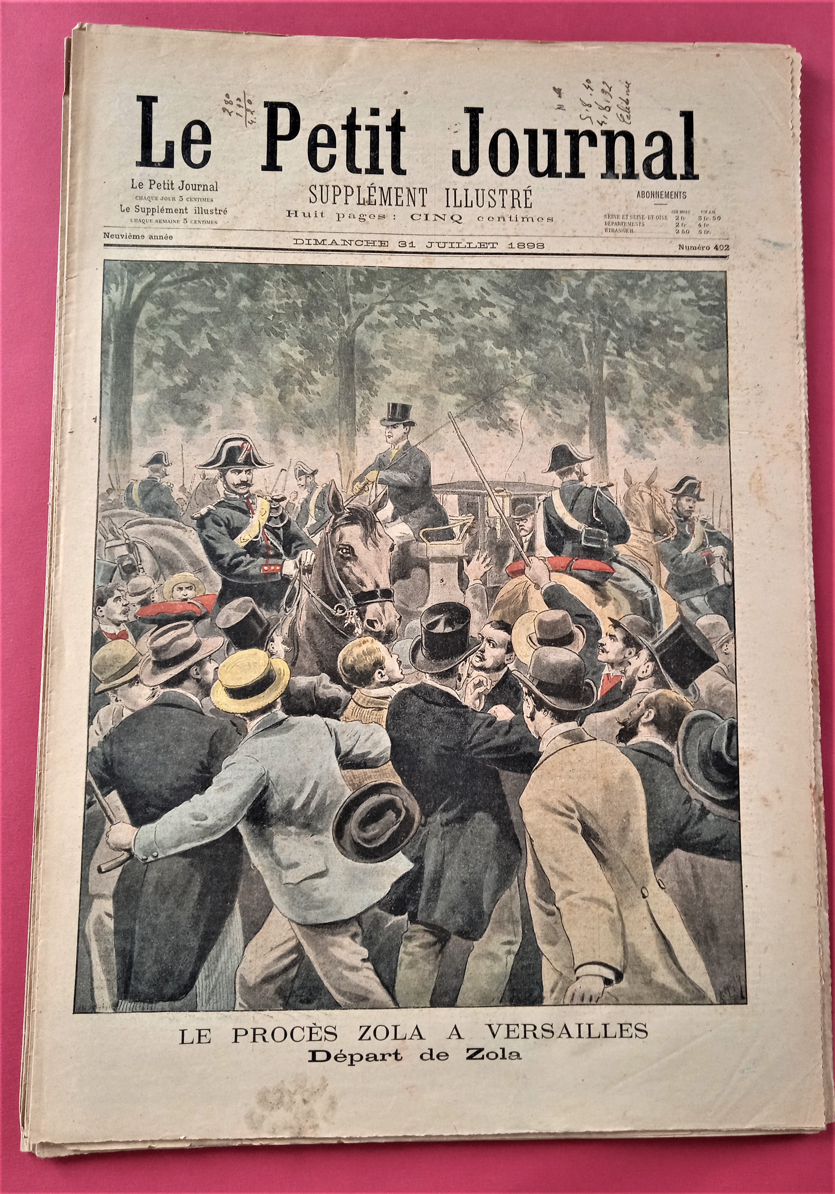 Le petit Journal Supplément illustré du 31 Juillet 1898 Procès Zola