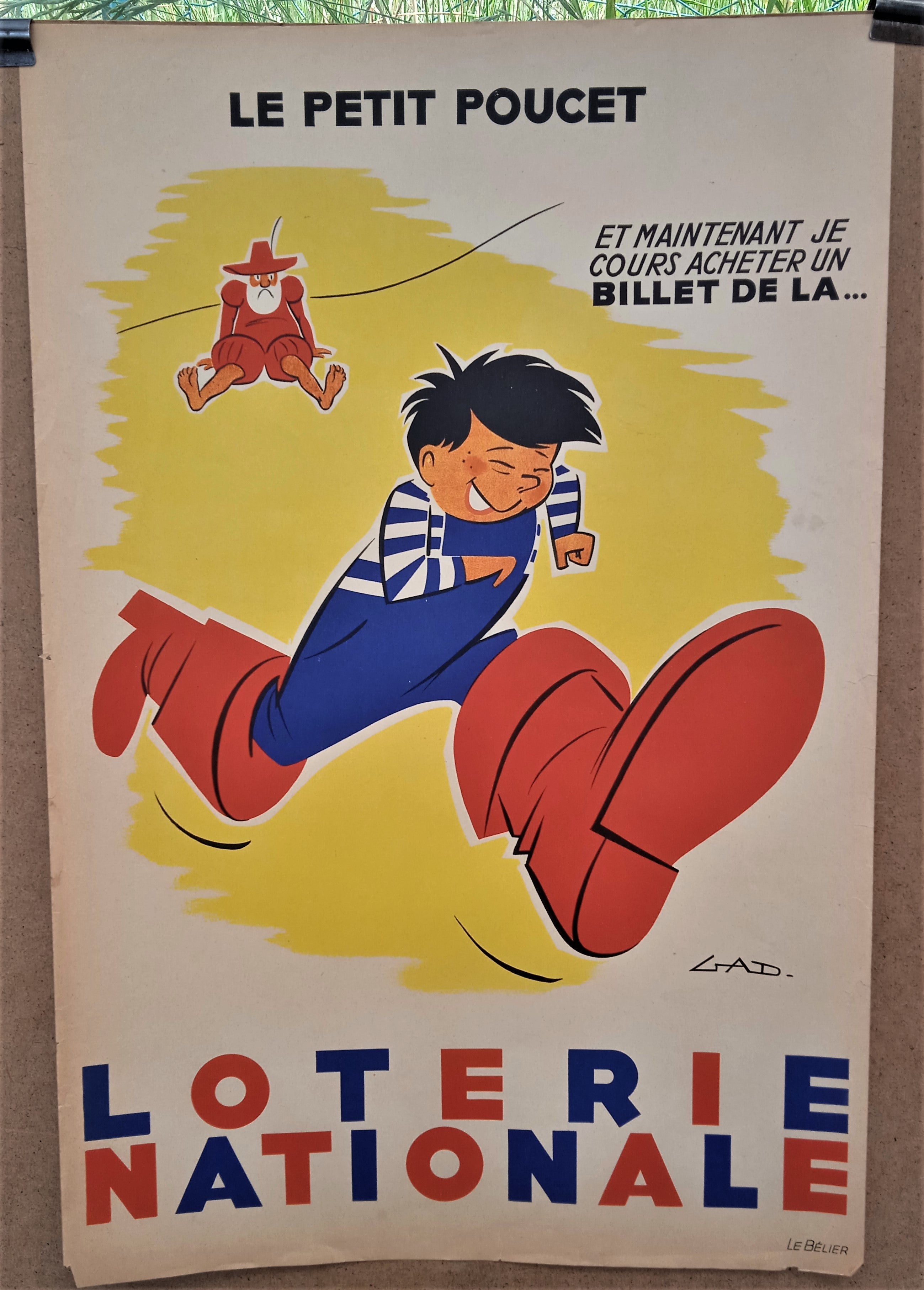 affiche authentique d' occasion N° 10  de la LOTERIE NATIONALE