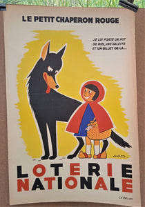 affiche authentique d' occasion N° 11  de la LOTERIE NATIONALE