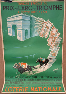 affiche authentique d' occasion N° 15  de la LOTERIE NATIONALE