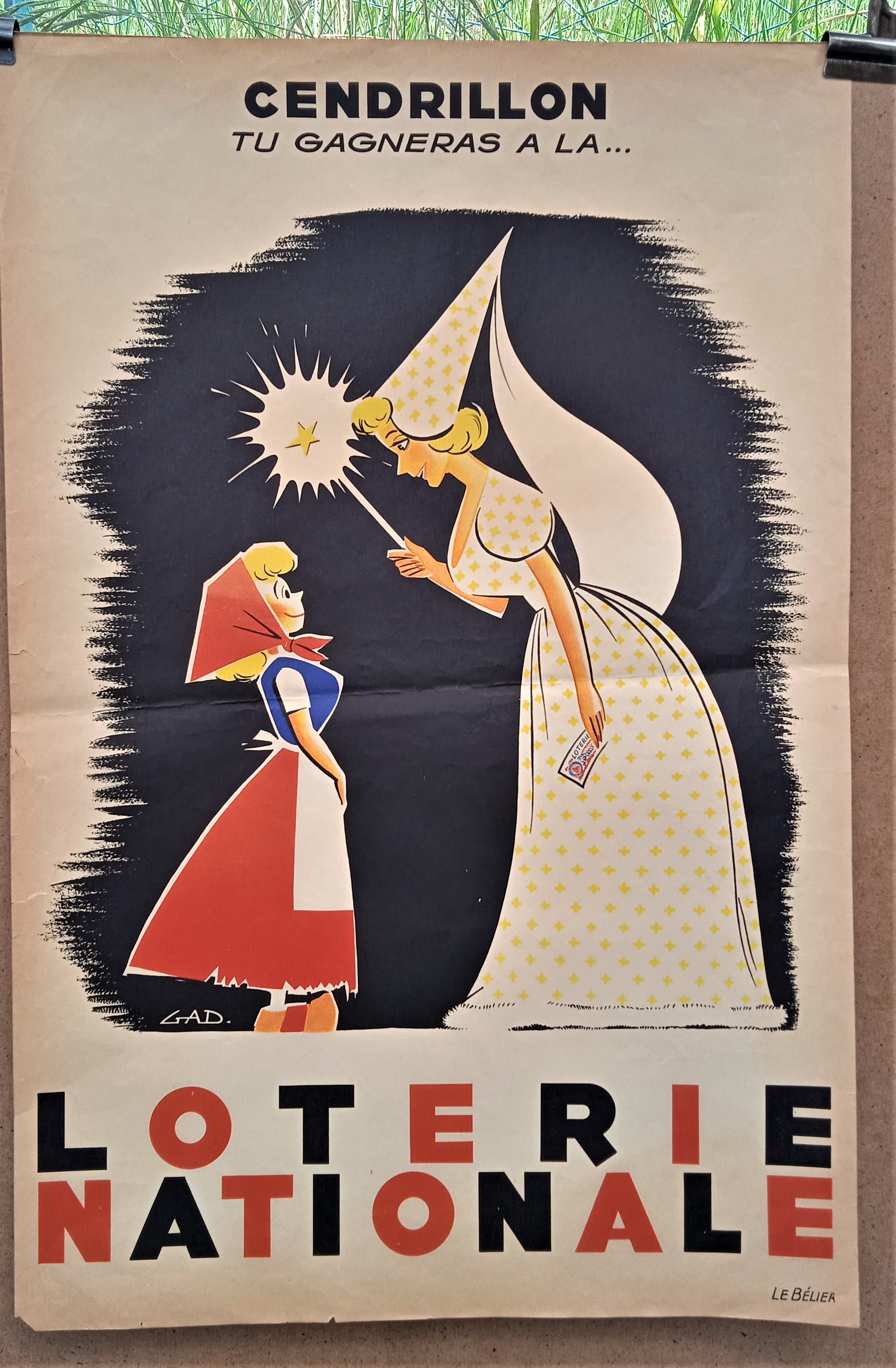 affiche authentique d' occasion N° 16  de la LOTERIE NATIONALE