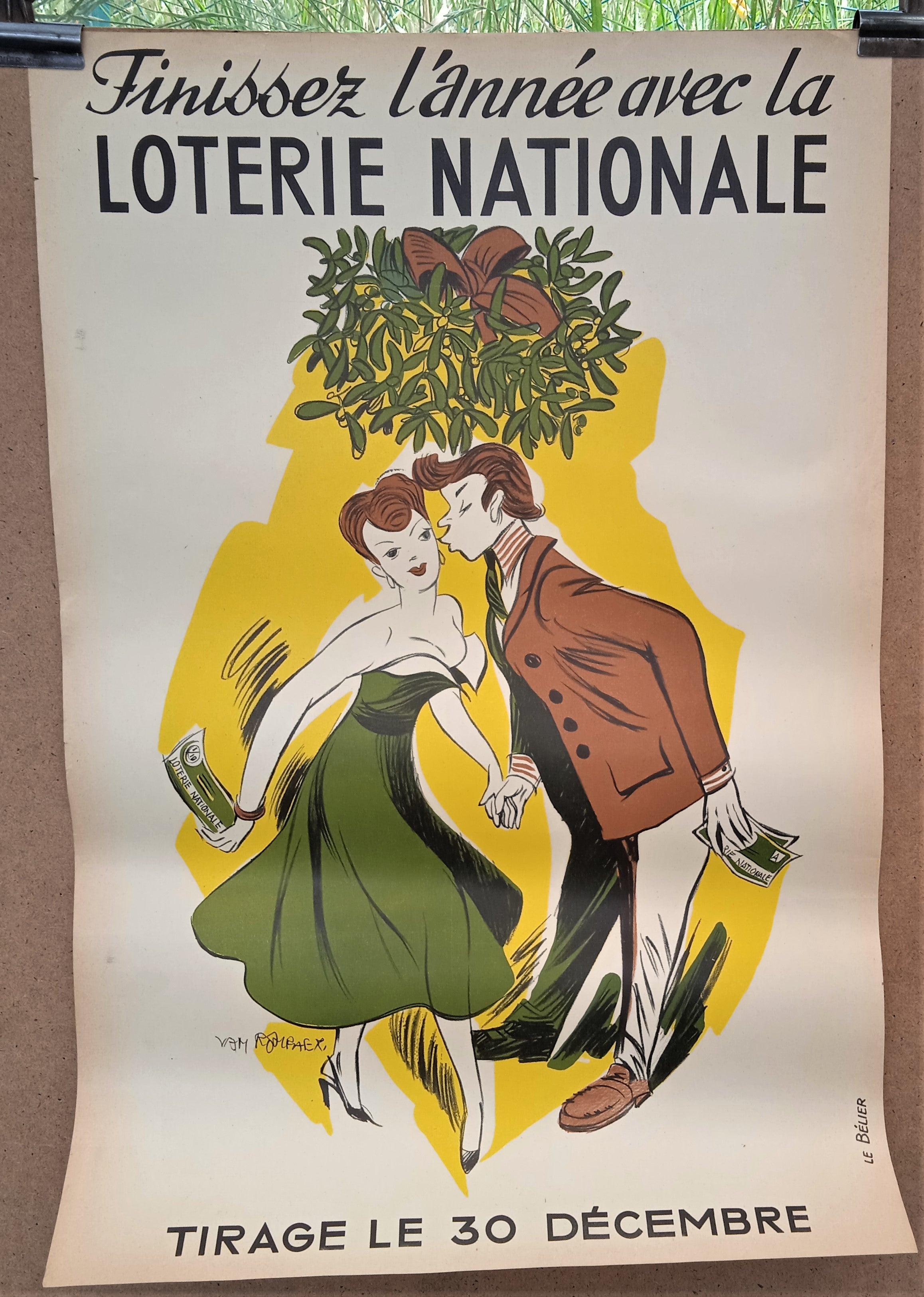 Affiche authentique d' occasion N° 17 de la LOTERIE NATIONALE