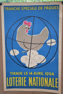 Affiche authentique d' occasion N° 8 de la LOTERIE NATIONALE