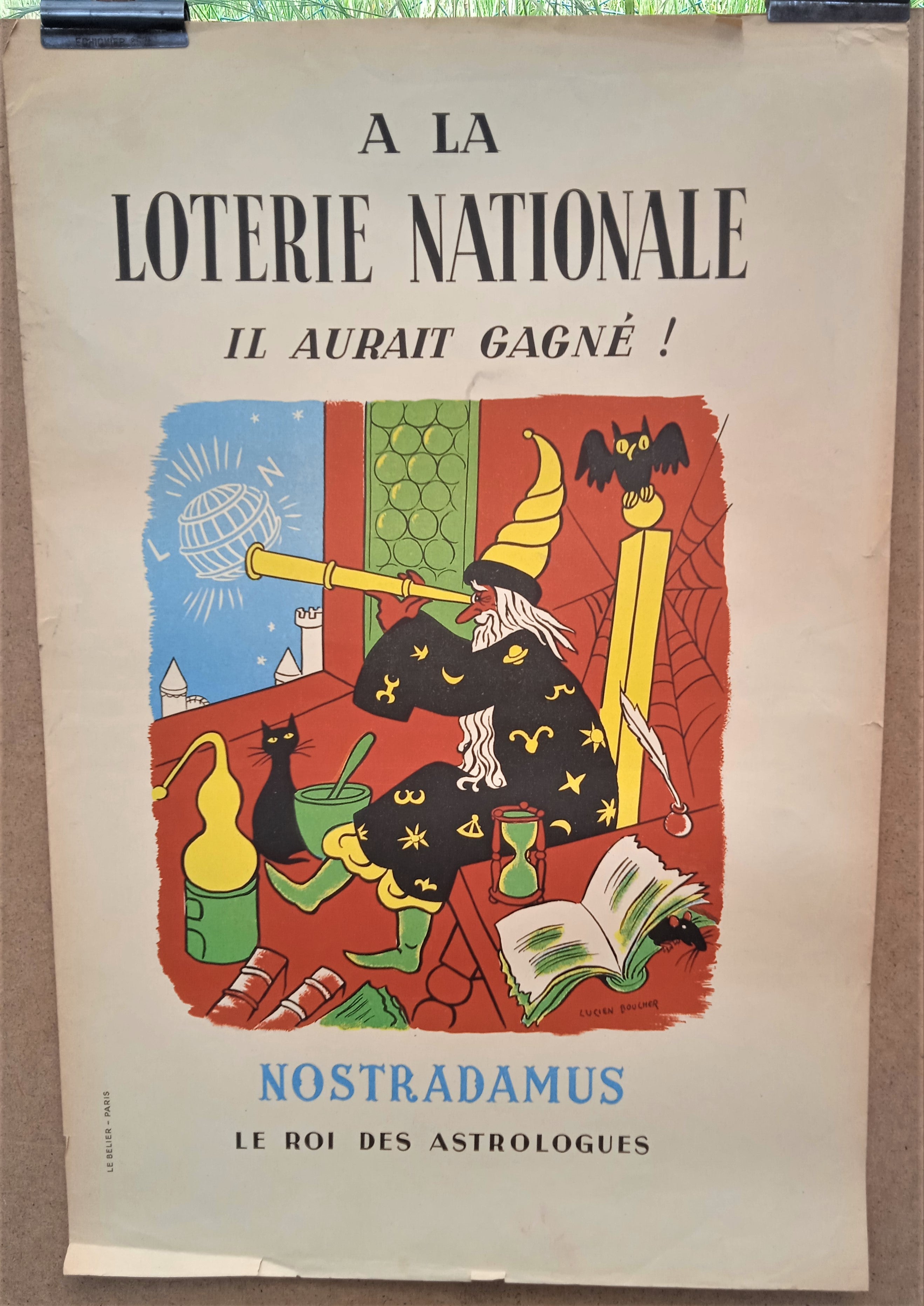 Affiche authentique d' occasion N° 9 de la LOTERIE NATIONALE