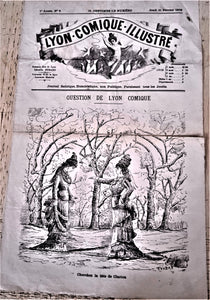 N°jn5  Authentique journal Lyon Comique Illustré 1e année N°5 du 22 Février 1878 Dessin signé Toubab  occasion