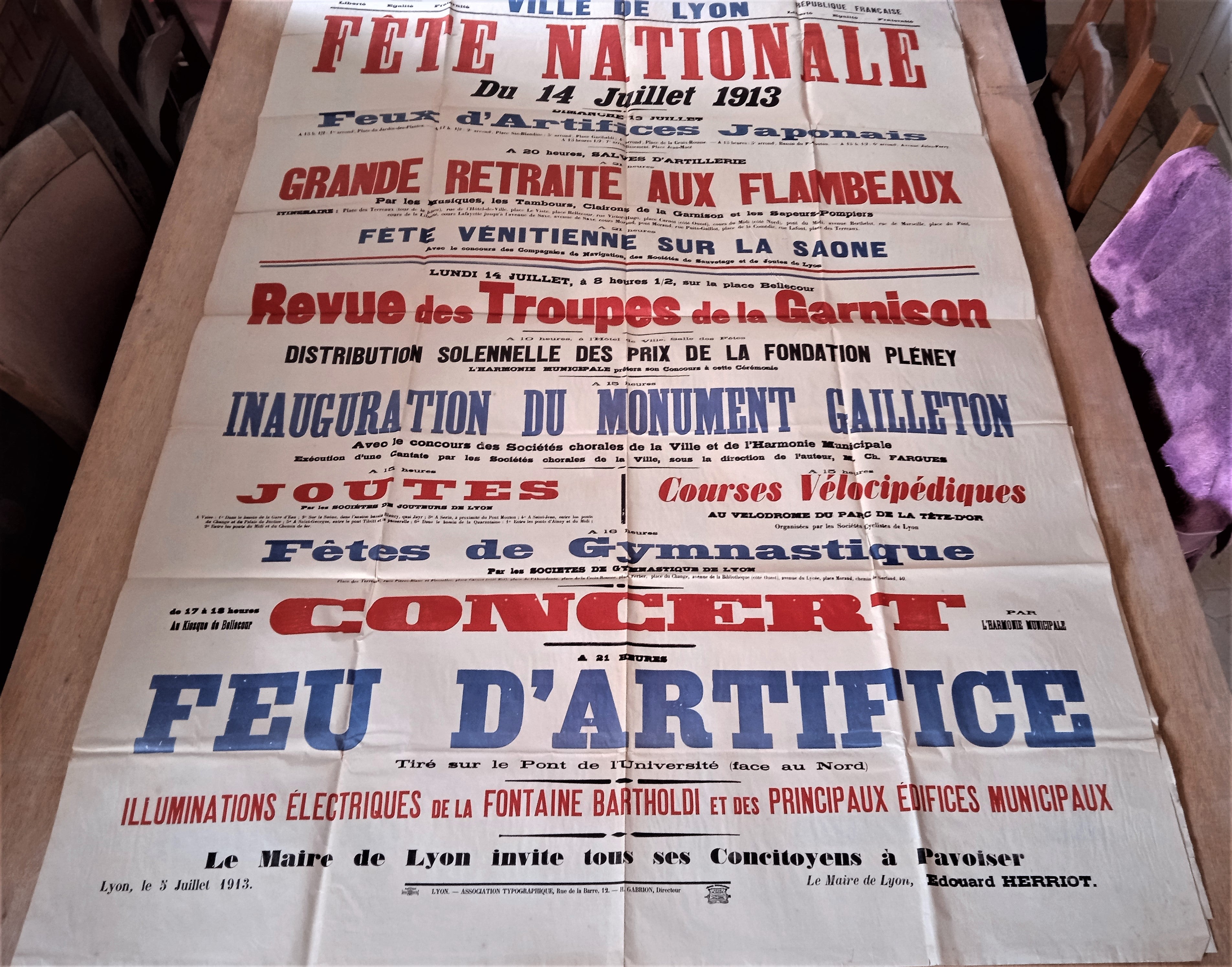 T1 A 21 affiche fête nationale 14/07/1913  occasion