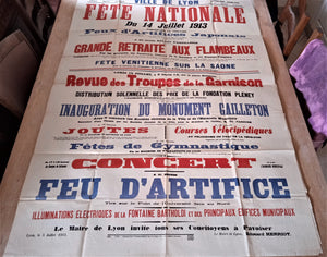 T1 A 21 affiche fête nationale 14/07/1913  occasion