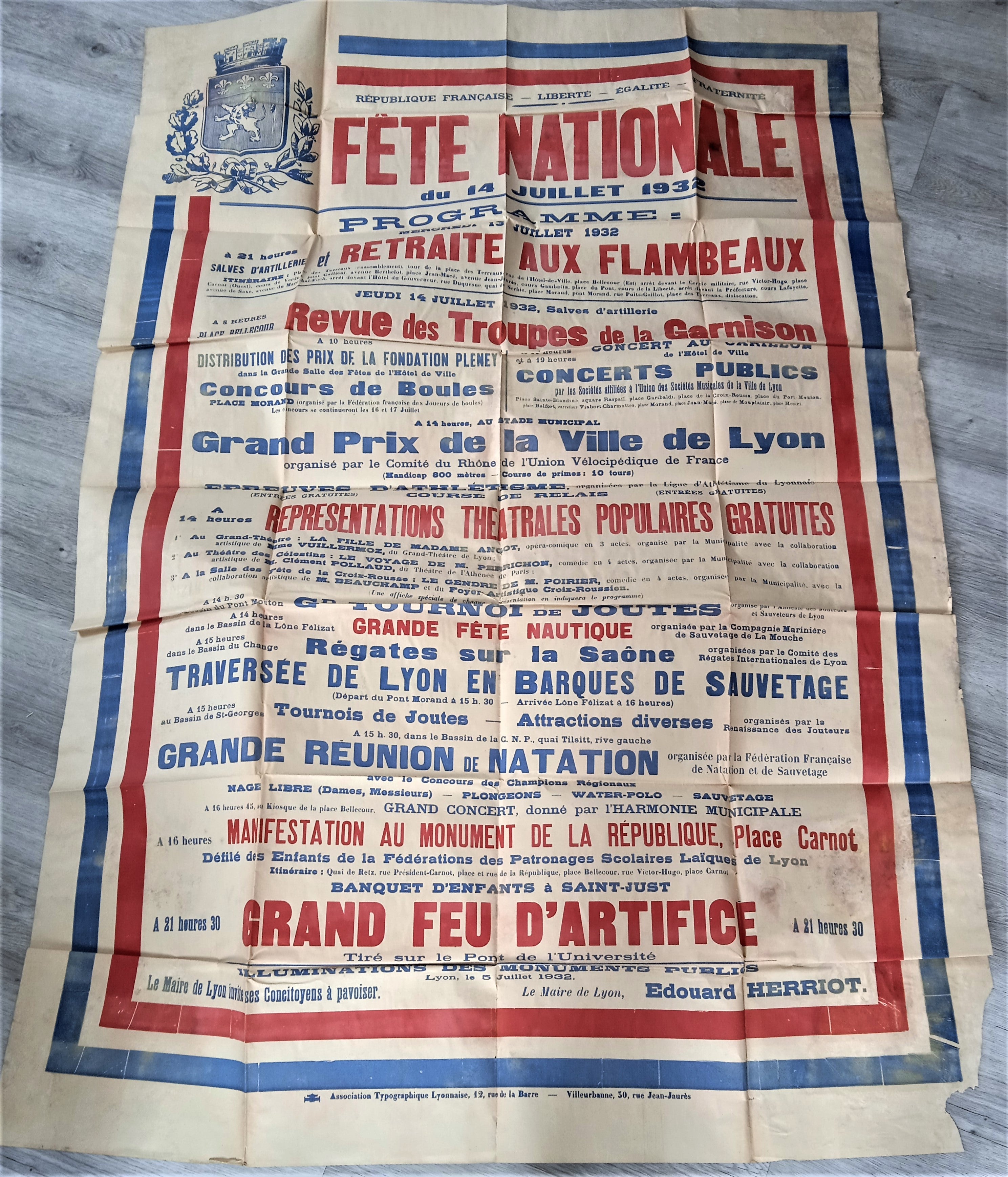 T1 A 22 affiche fête nationale 14/07/1932  occasion