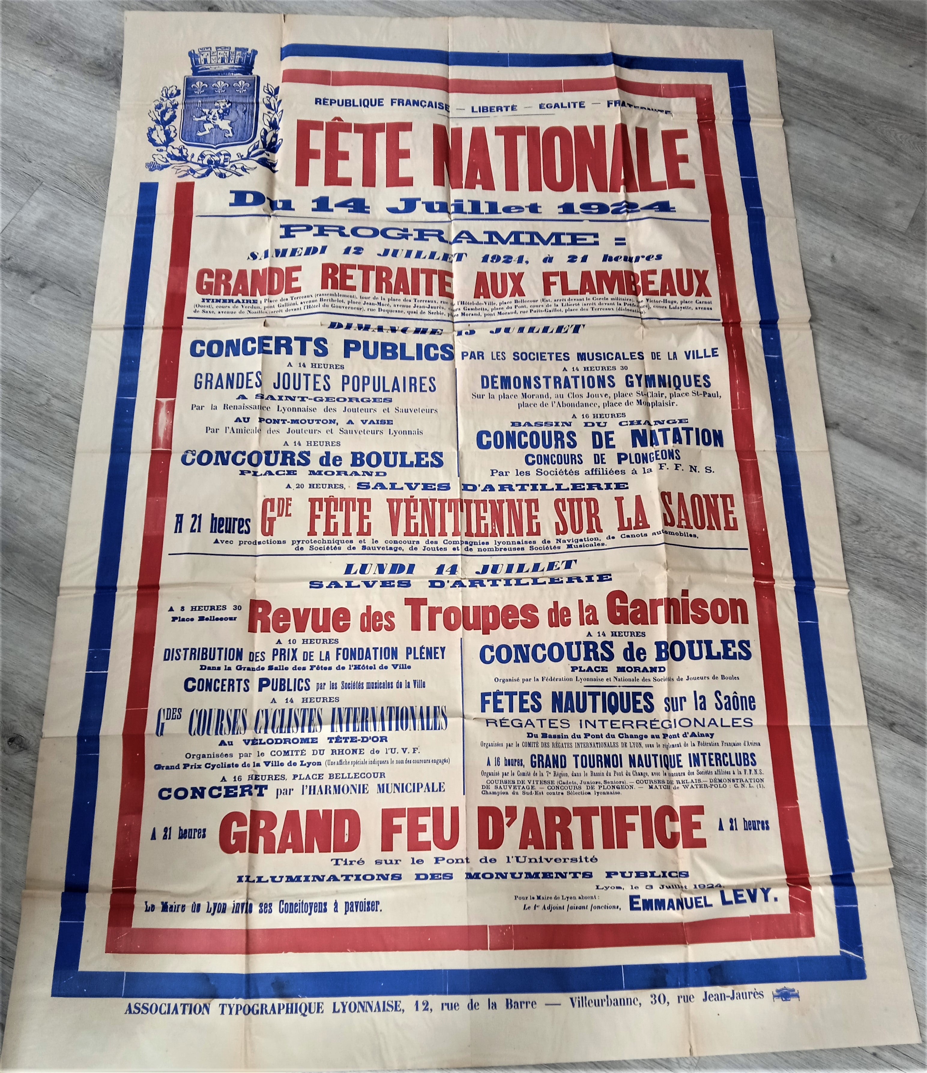 T1 A 23 affiche fête nationale  14/07/1924  occasion