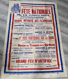 T1 A 23 affiche fête nationale  14/07/1924  occasion