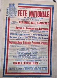 T1 A 39 Affiche fête nationale du 14 Juillet 1934  occasion