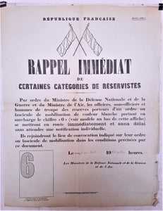 T2 A154  Rappel immédiat mobilisation N° 6  du 26 Août 1939 occasion