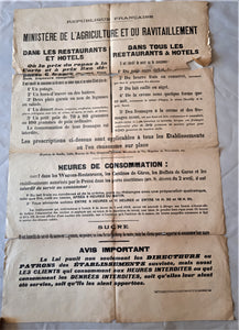 2 A 181 ou A 180  Ministère de l 'agriculture et du ravitaillement occasion 89 x58 cm. Vendu dans l' état, voir photo.