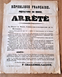 T2 A 47 Arrêté de la préfecture du Rhône Mobilisation des frères non exemptés occasion