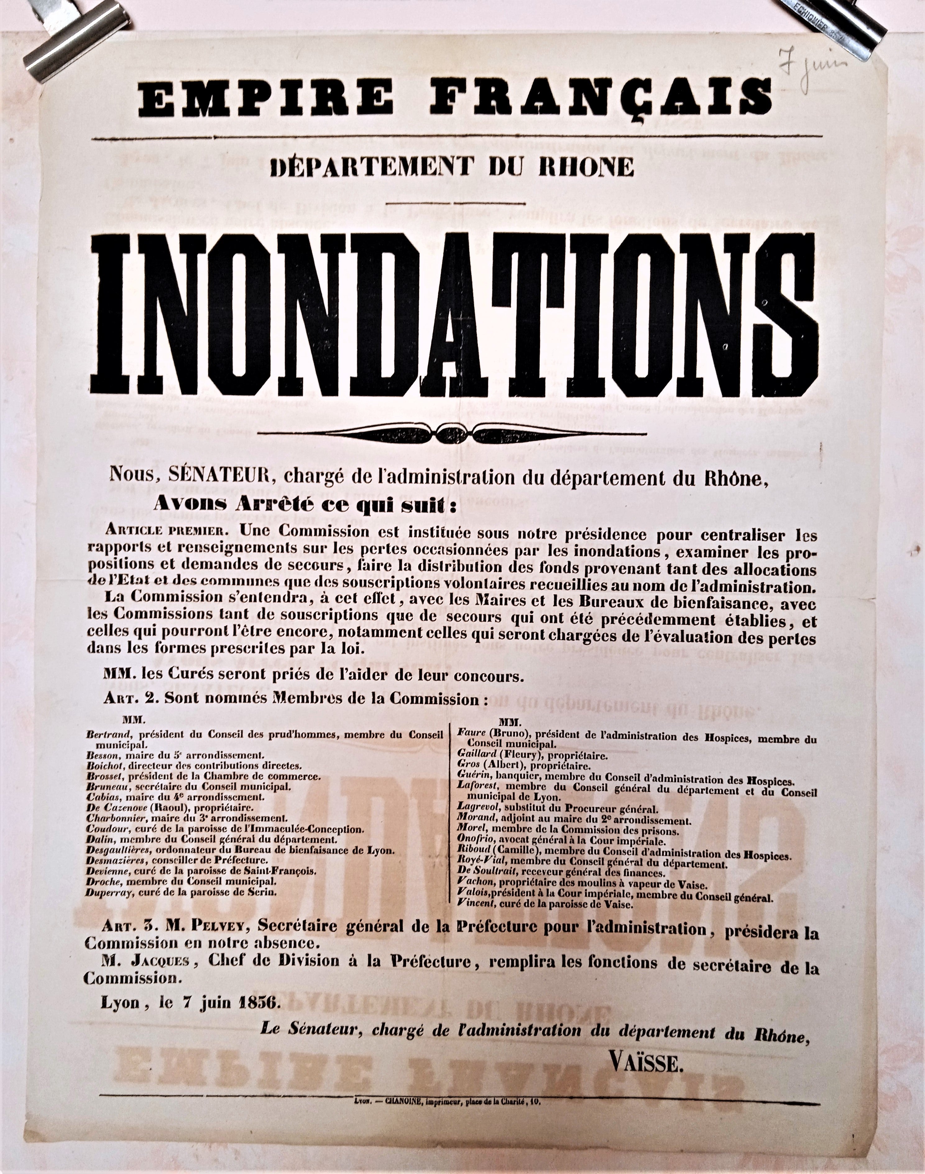 T2 A 106  Inondations Rhône du 7 Juin 1856  occasion