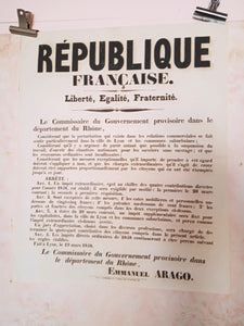 T2 A 108  Emmanuel  Arago commissaire du gouvernement provisoire du 10 Mars 1848 occasion