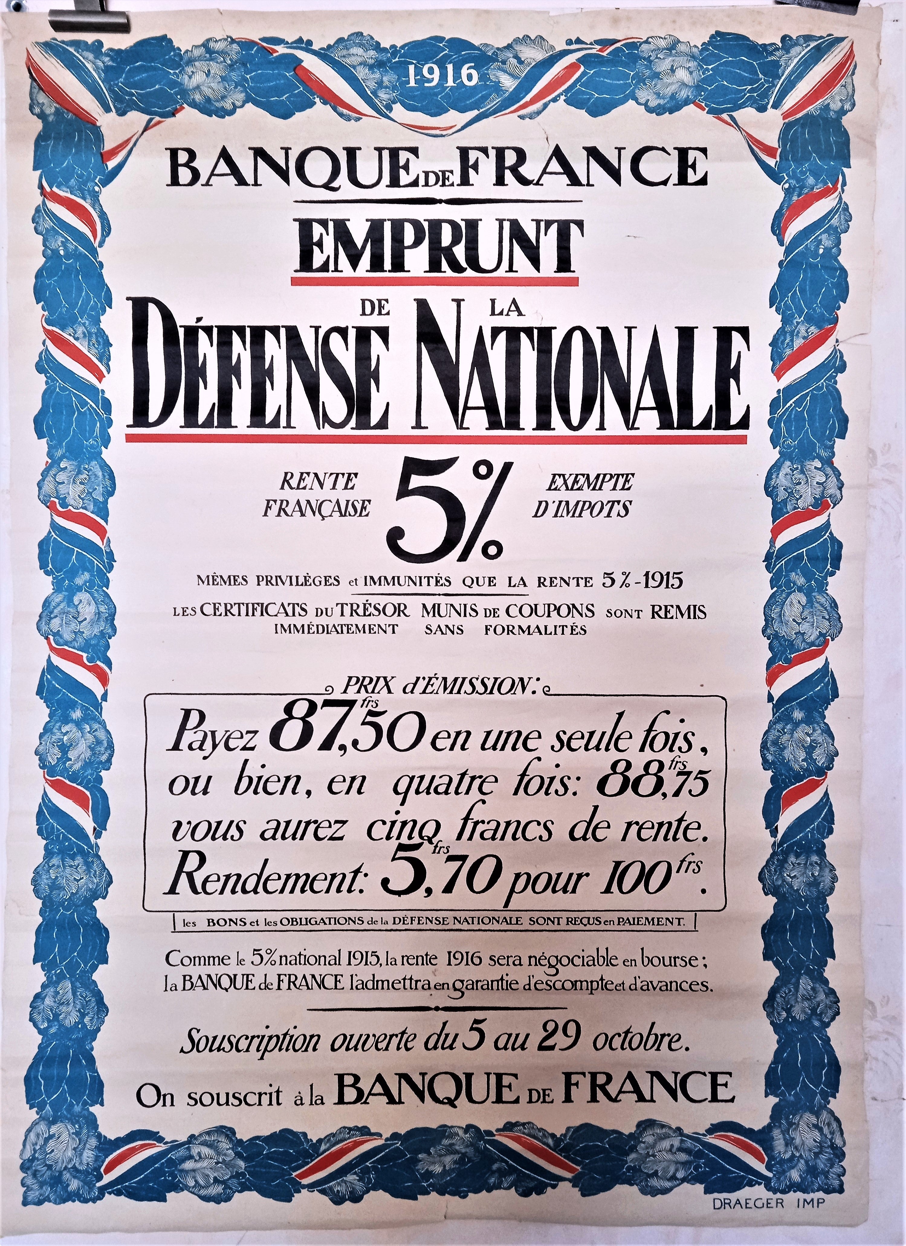 T2 A 120 Emprunt Défense Nationale 5 %  1616 occasion