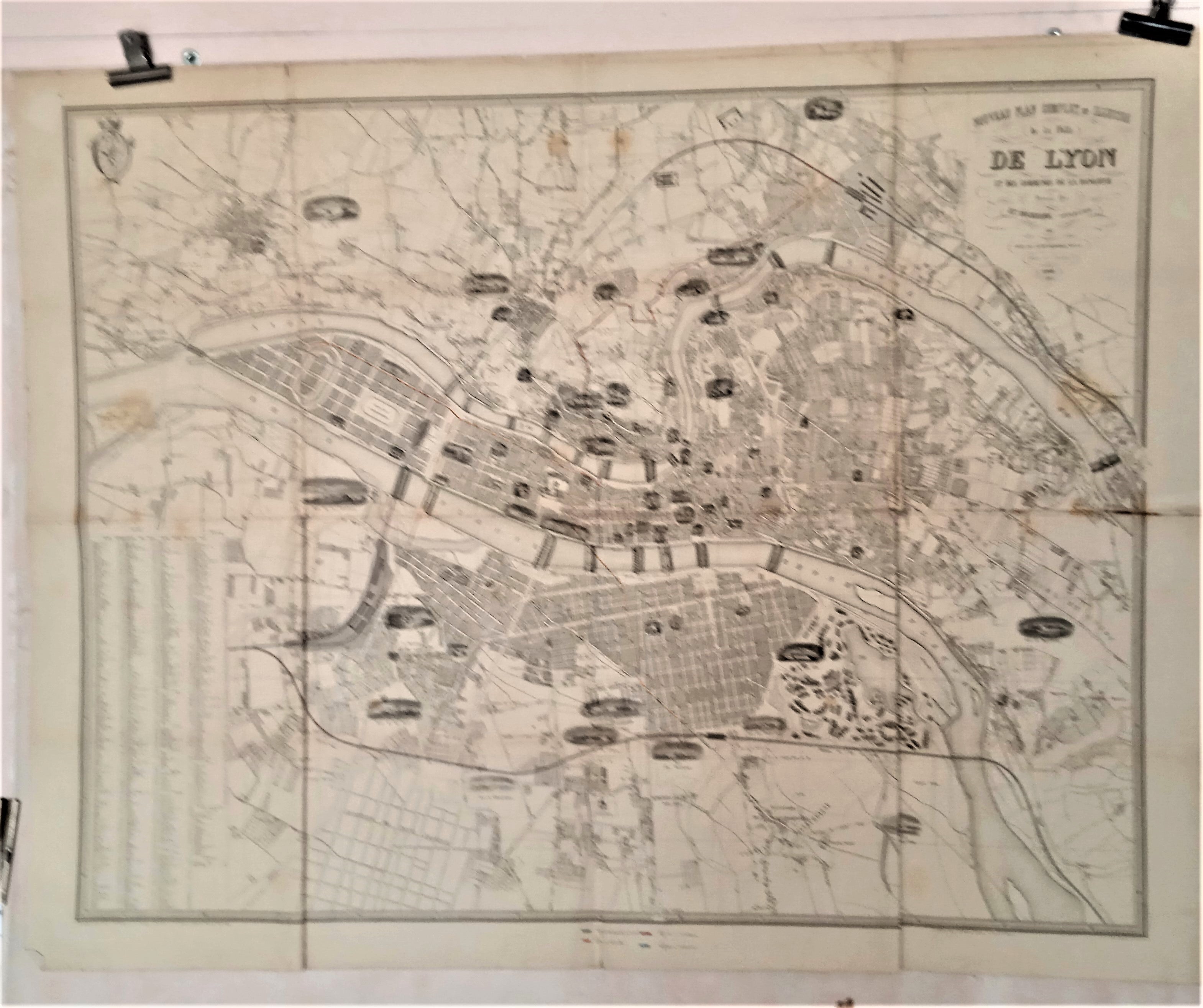 T2 A 121 Plan souterrain de la ville de Lyon 1862 occasion