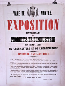 2 A 147  Exposition de la ville de Nantes Produits de l' industrie  du 01/09/1861 occasion