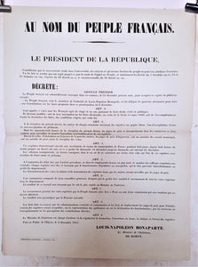 T2 A 67  Décrets du Président de la République Louis Napoléon Bonaparte du 12 Décembre 1851  occasion