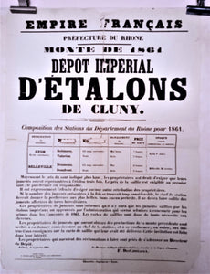 T2 A 176 Dépôt impérial D' étalons de Cluny du 25 Janvier 1861 occasion