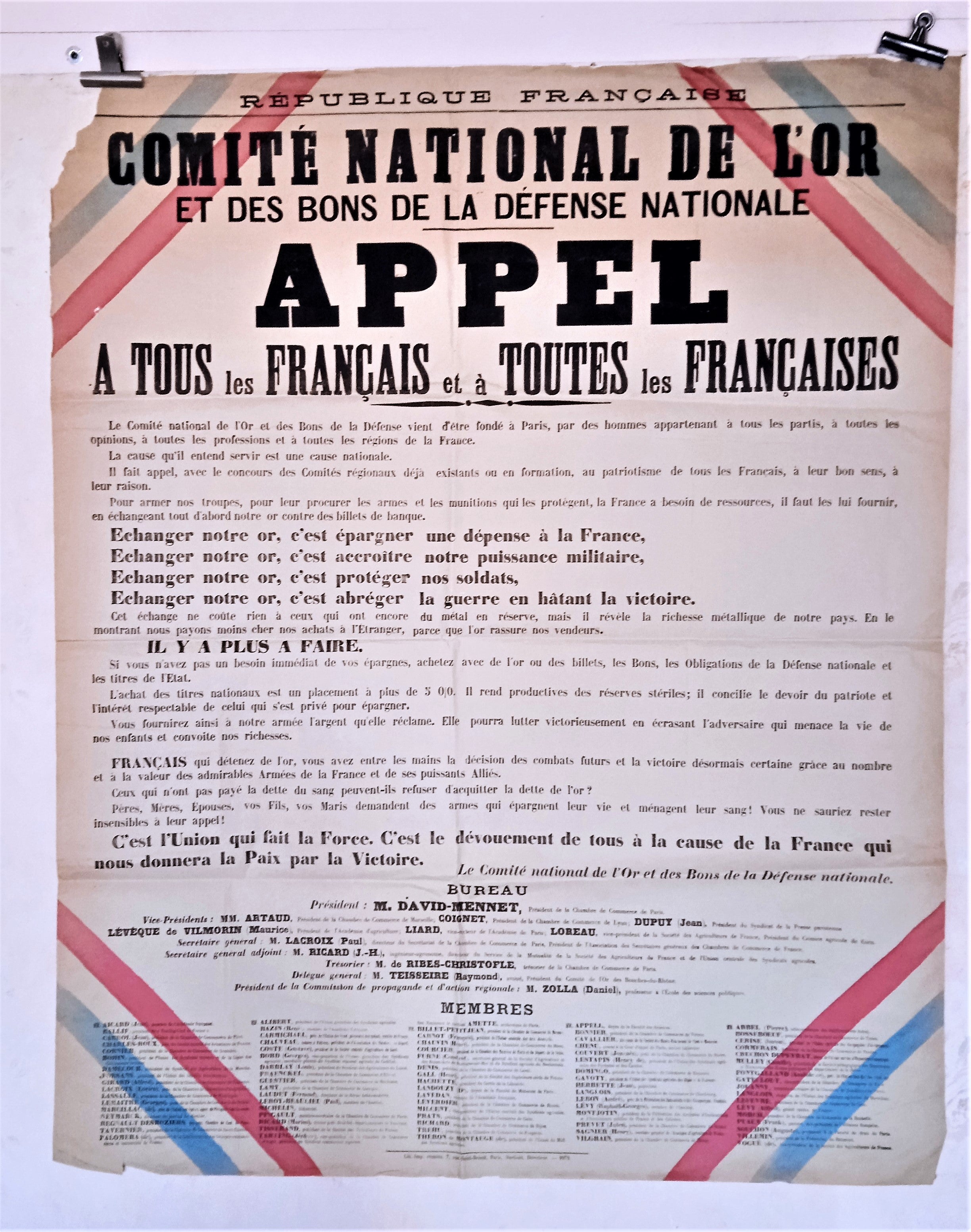 T2 A 179 Comité National de l' Or et des bons de la défense Nationale Appel à tous les Français occasion