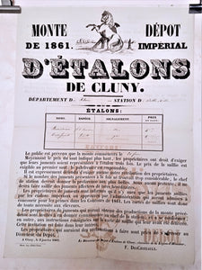 T2 A 193  Monte Dépot Impérial des étalons de Cluny du 2 Janvier 1861 occasion