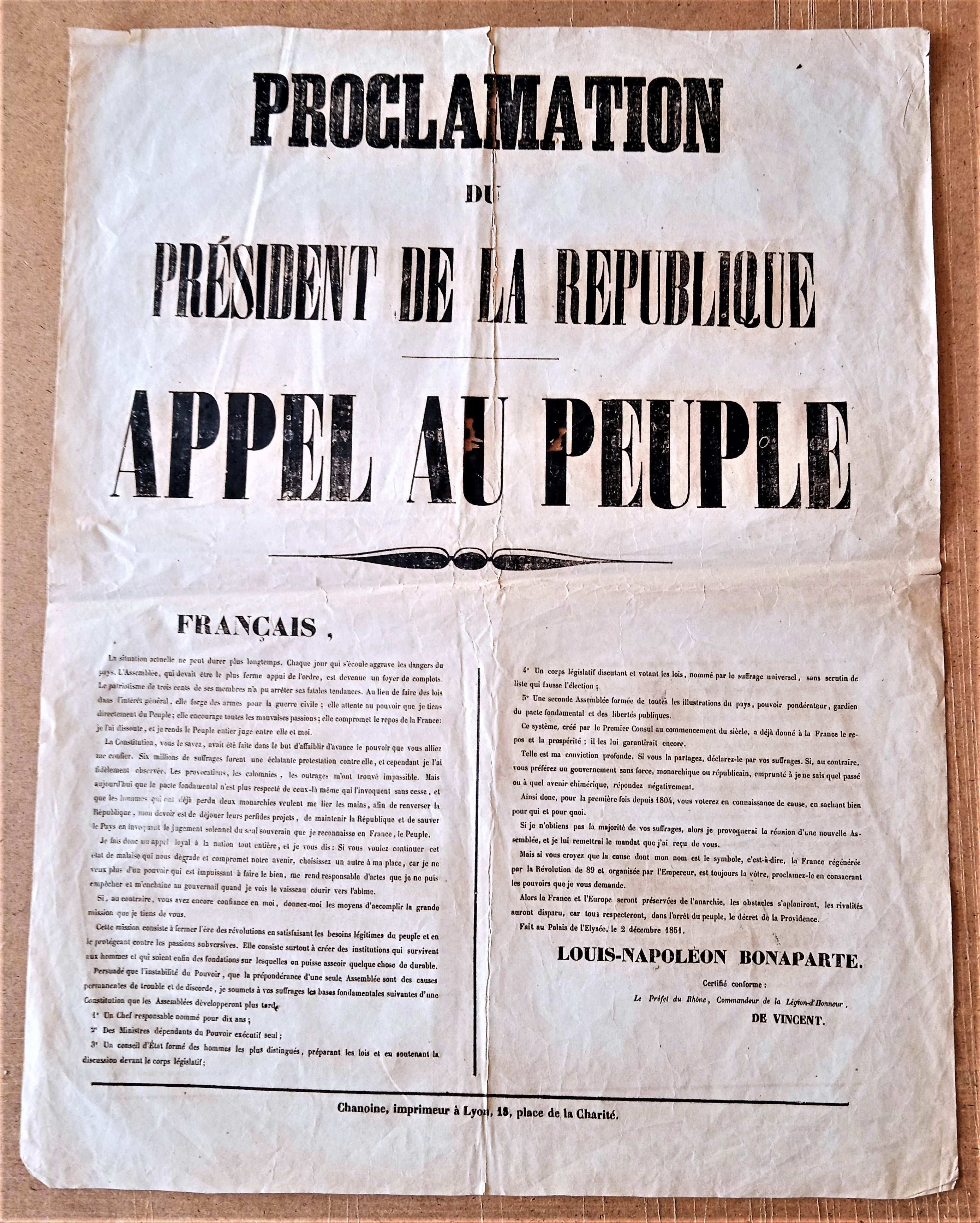 T2 A 44  Proclamation Appel au Peuple occasion