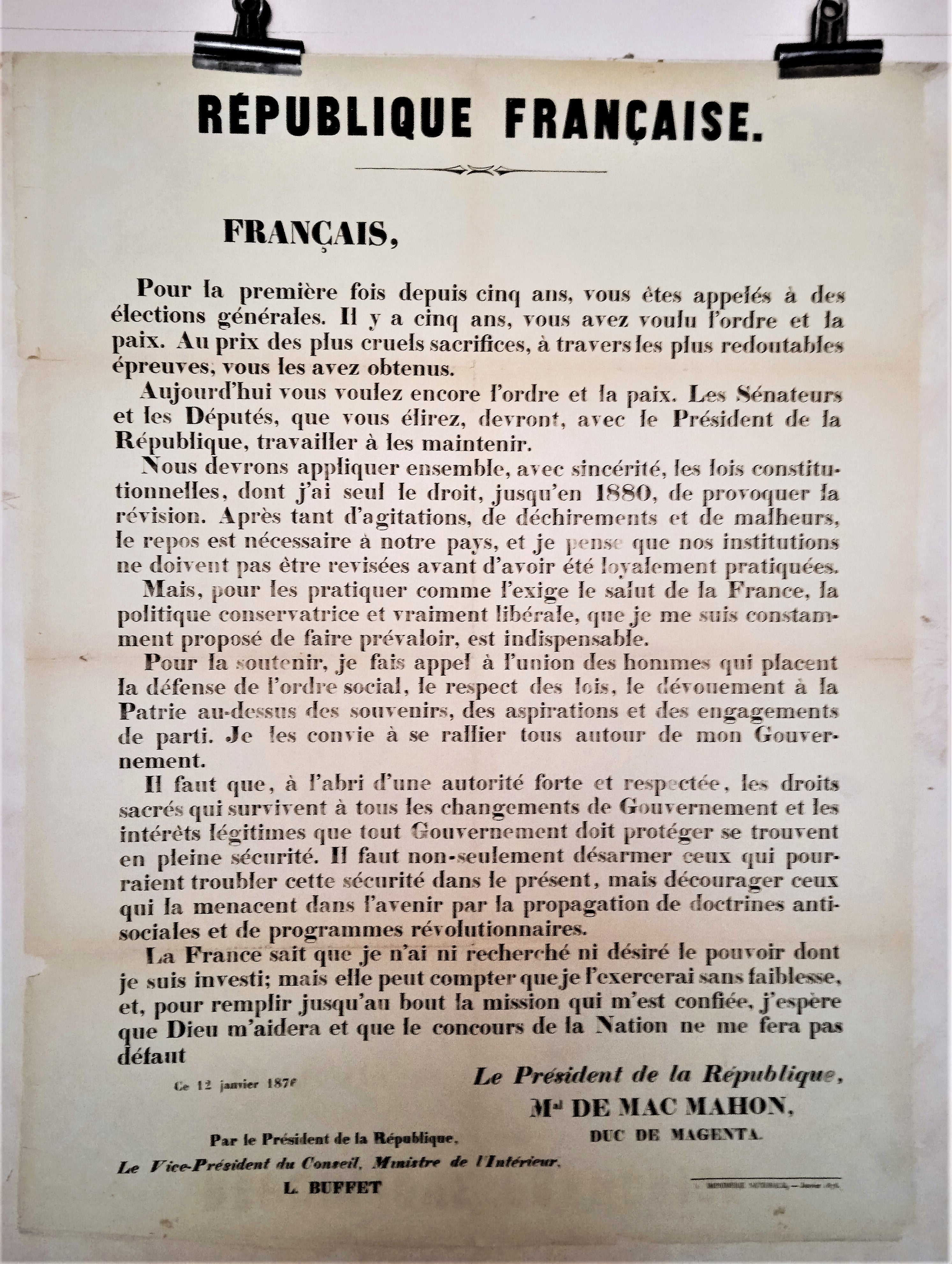 T2 A 7  Affiche République Française occasion