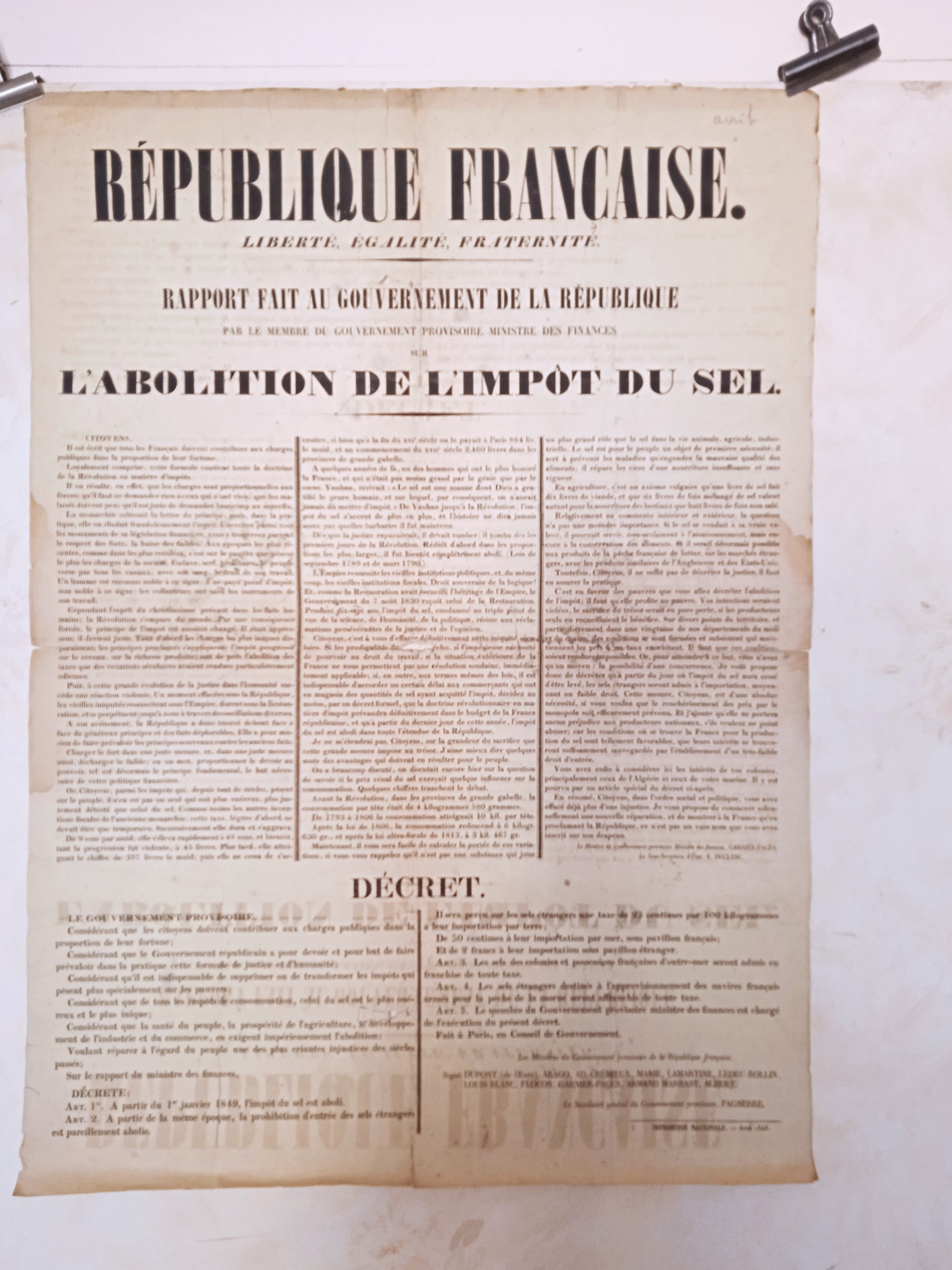 T2 A 80  Abolition de l' impôt du sel occasion