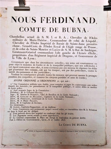 T2 A 93 Ordonnance Nous comte de Bubna  du 19 Novembre 1818 occasion