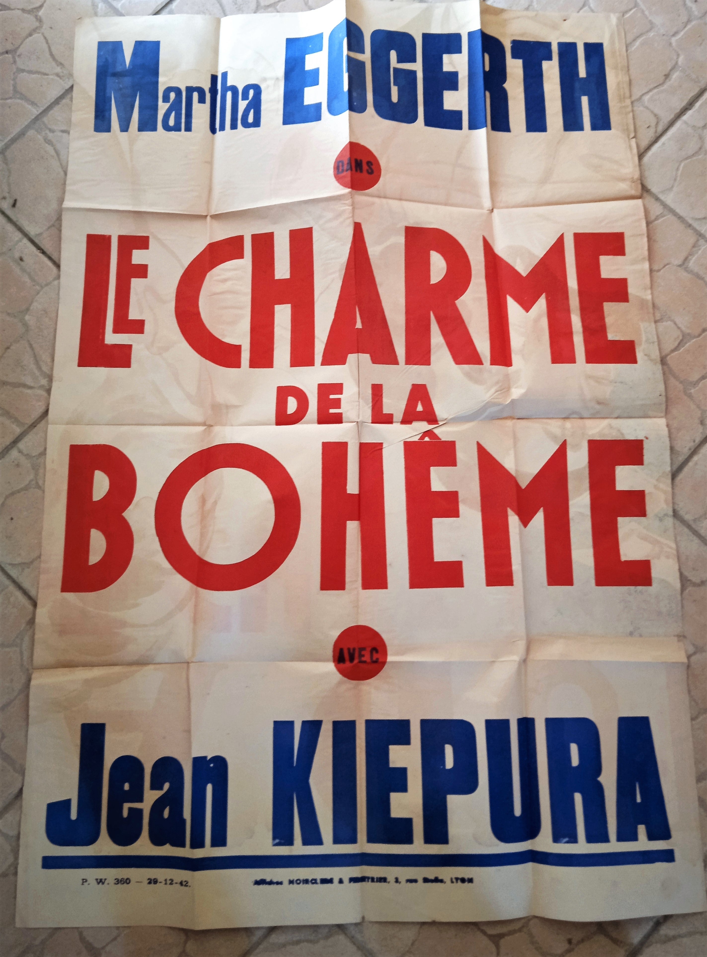 T1 A 71 et A 71 Bis  Imprimée recto verso  Le charme de la bohème  29/12/1942 occasion