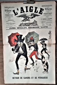 N°  Jn 10  Authentique journal  L' Aigle Première année N°10 Du 27 Avril 1884  occasion Coupé dans la pliure