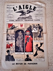 N°  Jn 9   Authentique journal  L' Aigle Première année N° 9 du 20 Avril 1884    occasion Coupé dans la pliure