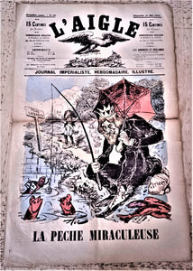 N°  Jn 12  Authentique journal  L' Aigle Première année N° 12 Dessin signé Toc du 21 Mai 1884 1884   occasion Coupé dans la pliure