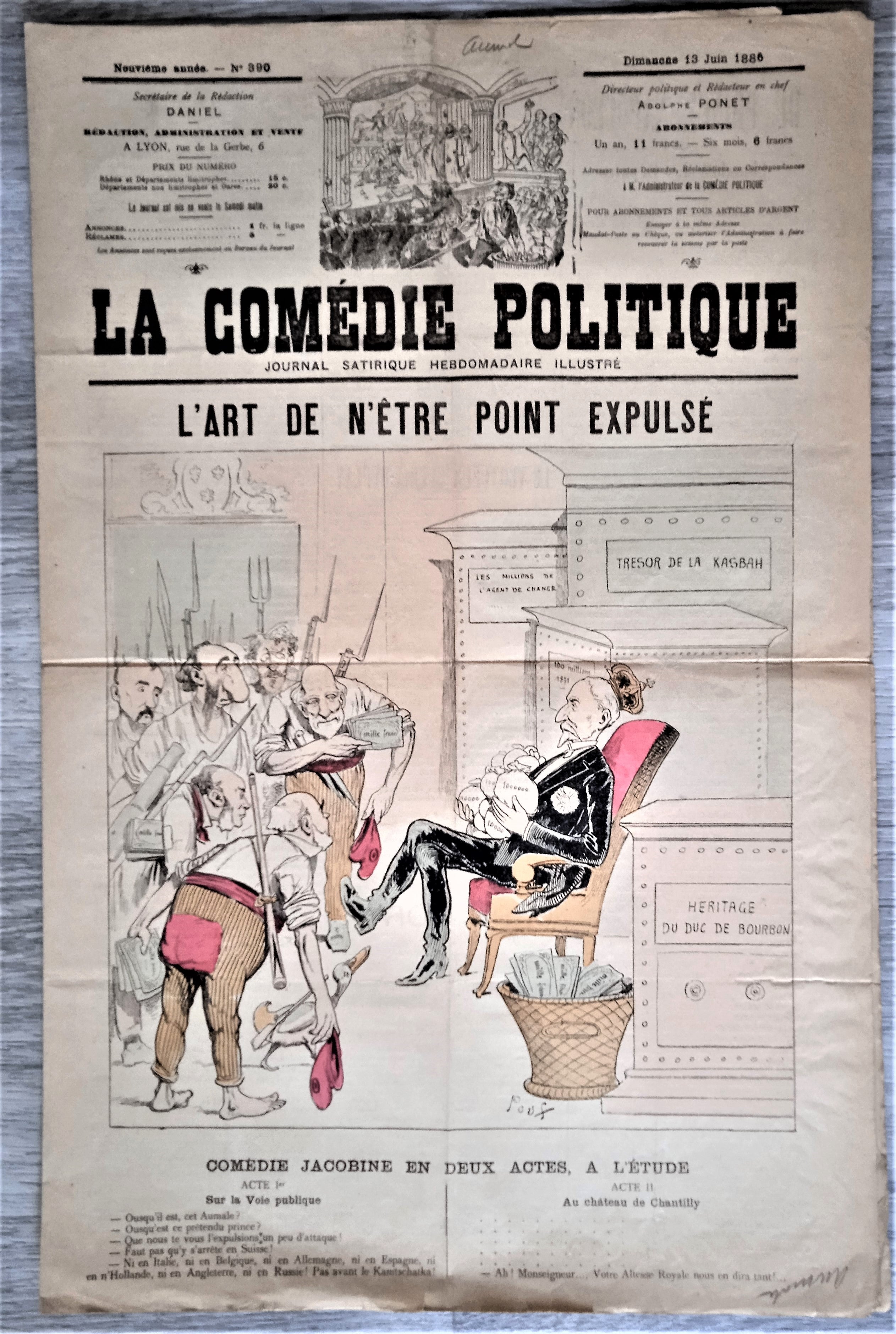 Journal satyrique et de caricatures La comédie politique occasion N° 390