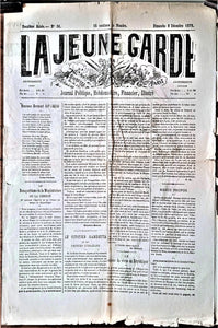 N°Jn 84    Authentique journal La jeune garde N° 84 2è Année du 8 Décembre 1878           occasion