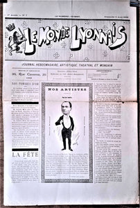 N°Jn 7   Authentique journal Le Monde Lyonnais 1e Année  N° 7  Du 06 Août  1898            occasion