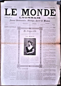 N°Jn 8   Authentique journal Le Monde Lyonnais 1e Année  N° 8  Du 13 Août 1893    occasion