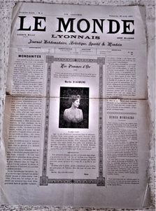 N°Jn 9   Authentique journal Le Monde Lyonnais 1e Année  N° 9  Du 20 Août 1893    occasion