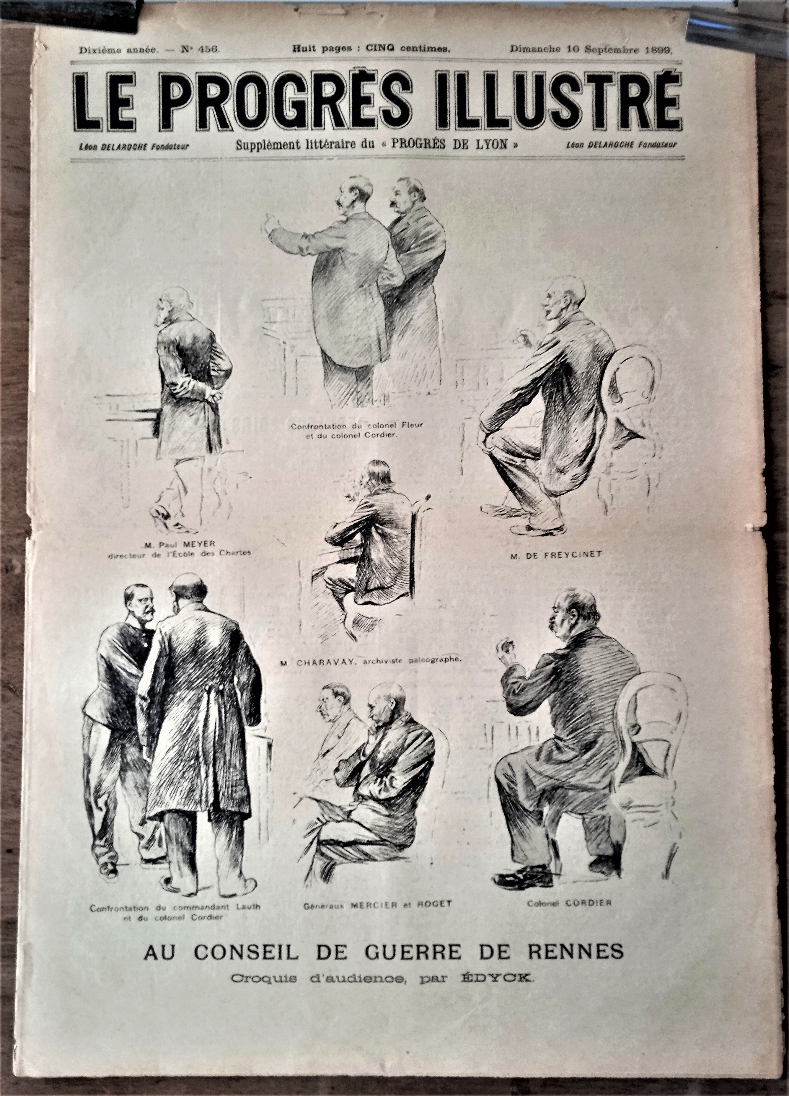 N°Jn 456  Authentique journal  Le Progrès Illustré 10e Année du 10 Septembre 1899 Croqis d' audiences de EDYCK  occasion