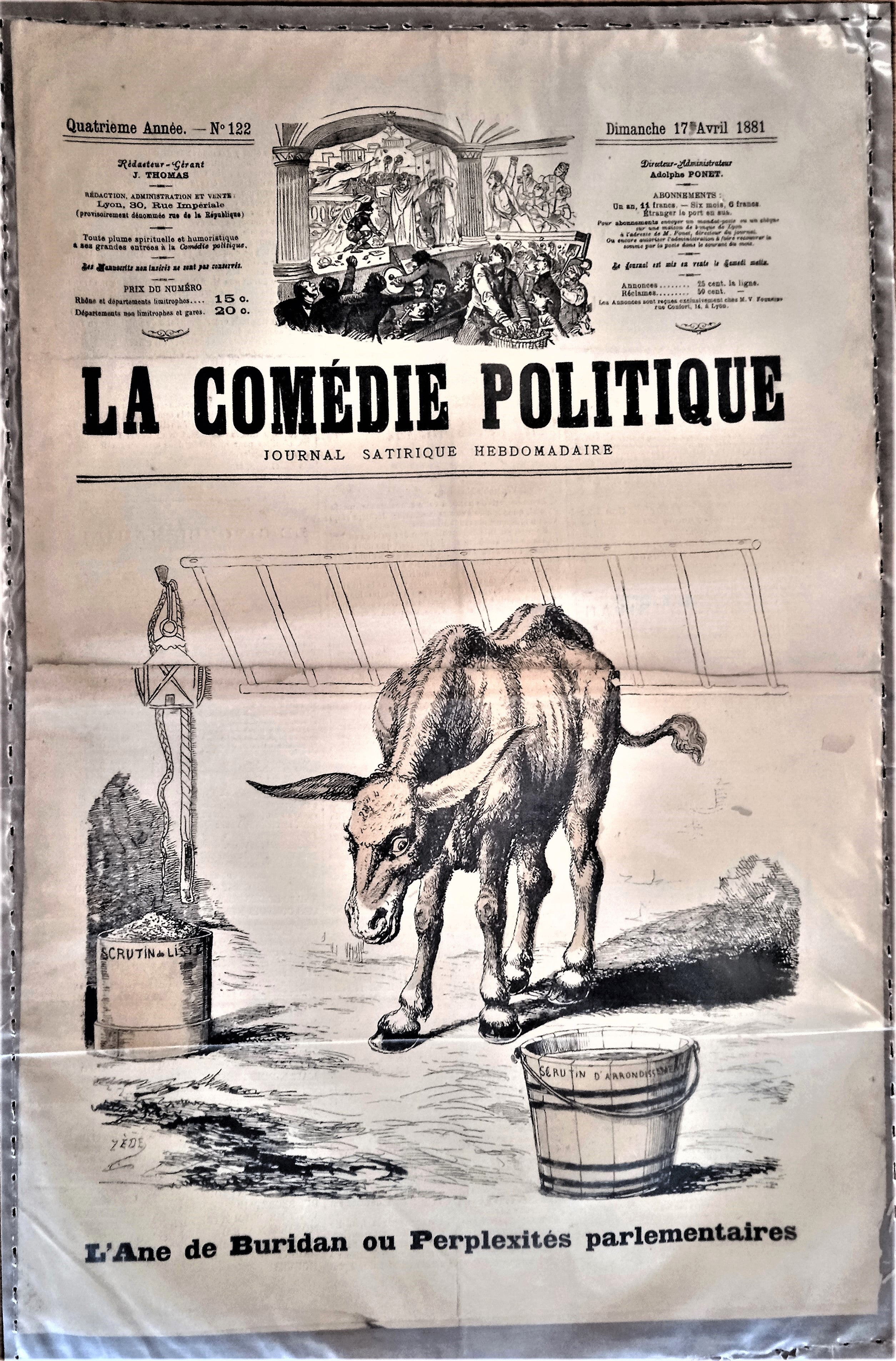 Authentique Journal occasion  satyrique et de caricature N° 122    Du 17 Avril 1881